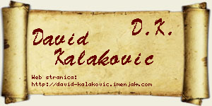 David Kalaković vizit kartica